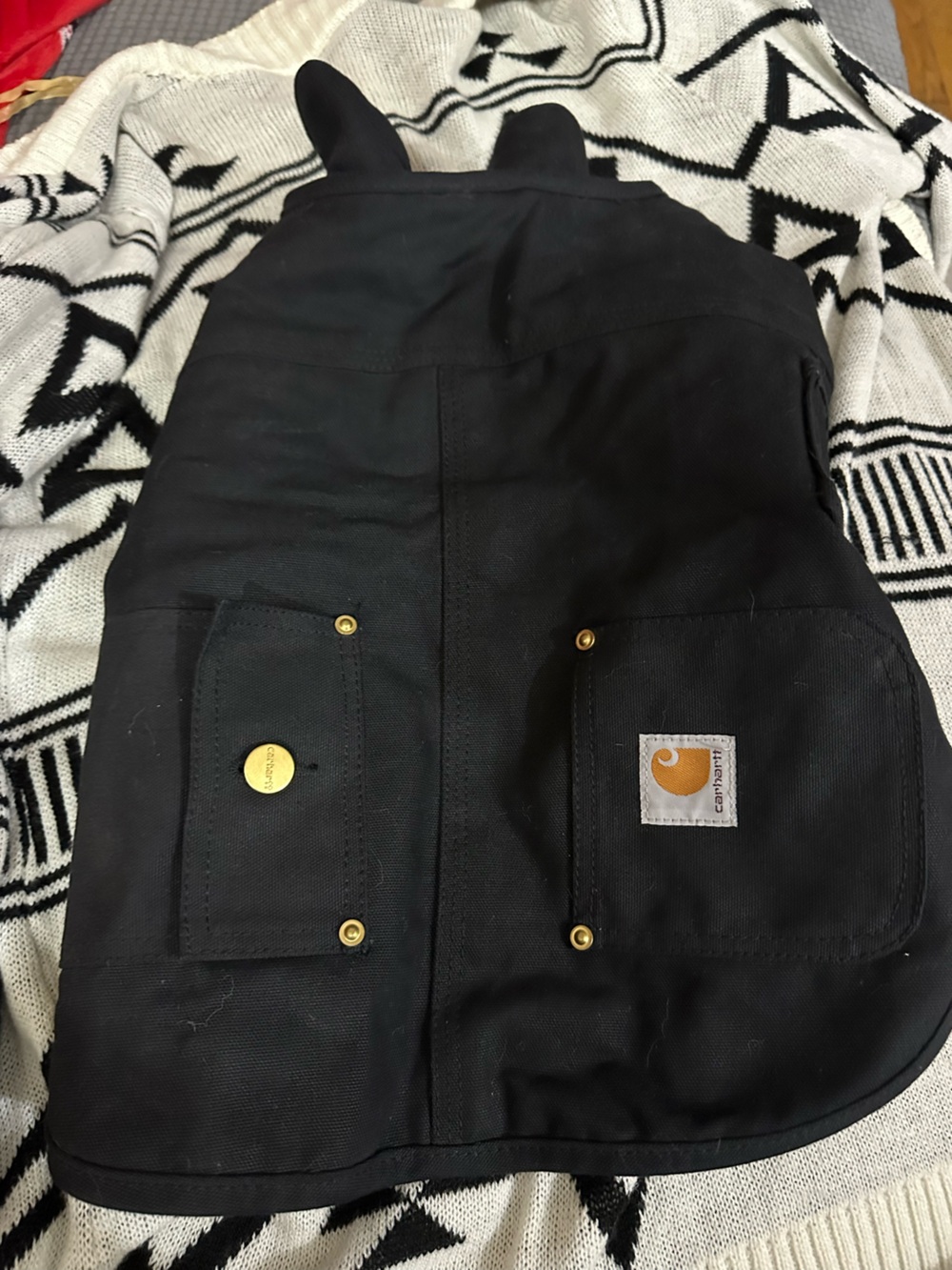 Carhartt Black Canvas Dog Vest with Brass-Accent Pockets